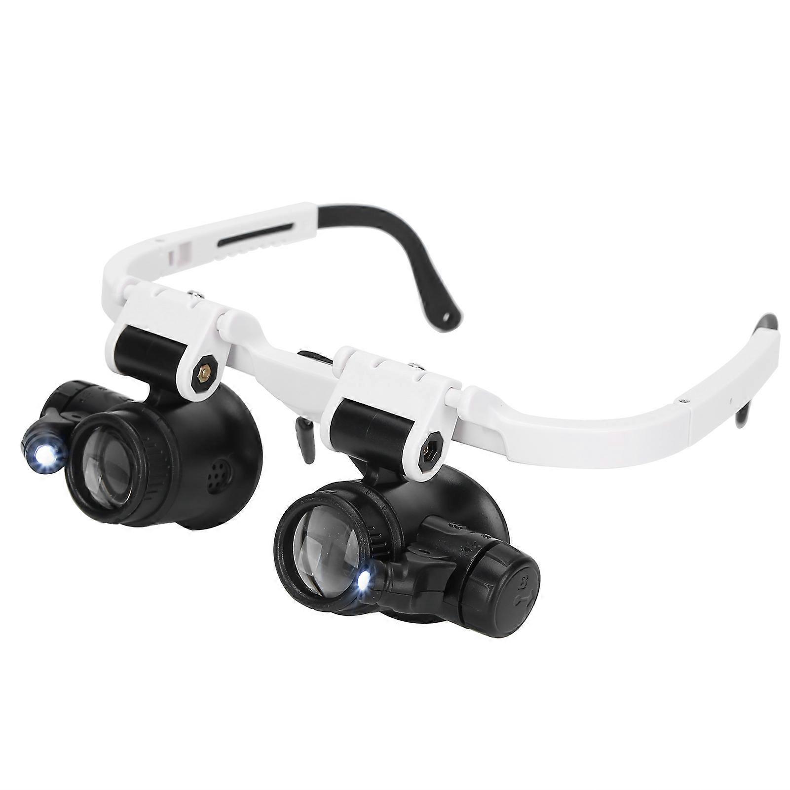 Glasses Magnifier Head Wearing Magnifying Glass with LED Light compatible Reading Repairing