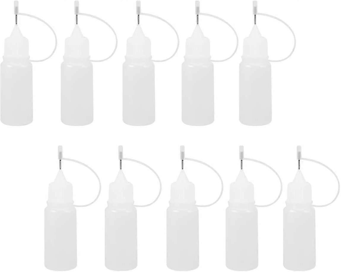 10pcs Pet Sharp-nosed Pinhole Sub-bottling Diy Clear Glue Empty Bottle 10ml