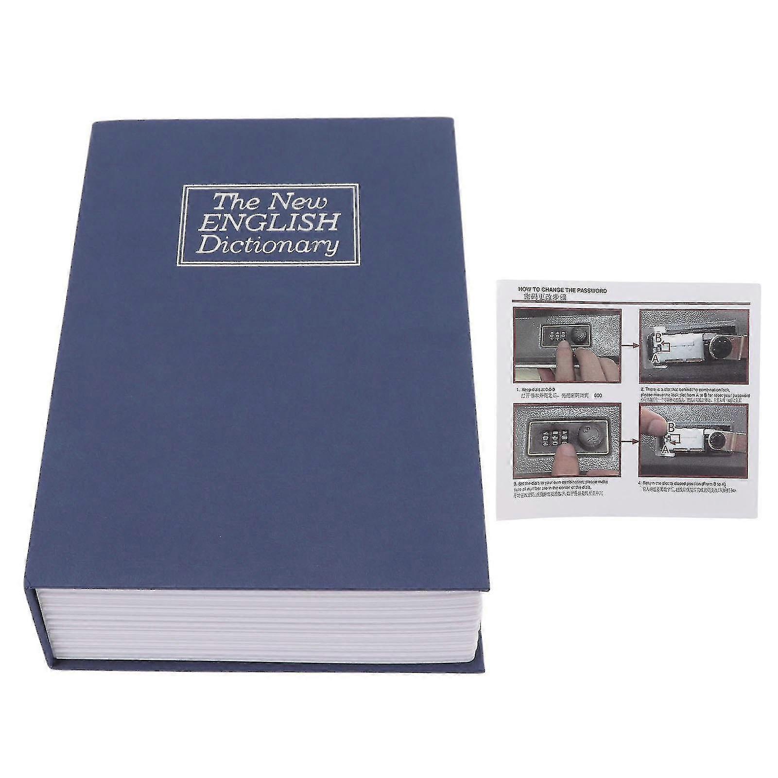 Medium Dictionary Diversion Book Safe with Coded Lock - Blue