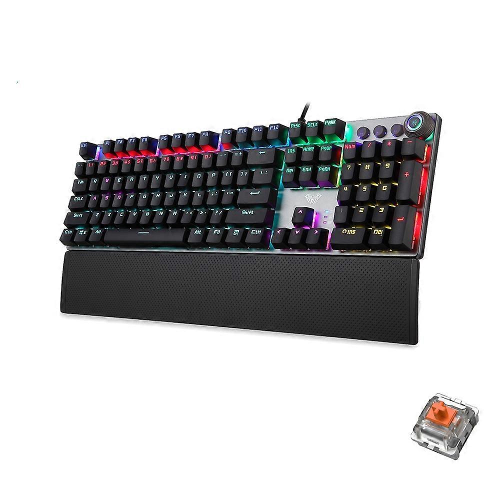 AULA F2088 Mixed Light Mechanical Brown Switch Wired Gaming Keyboard