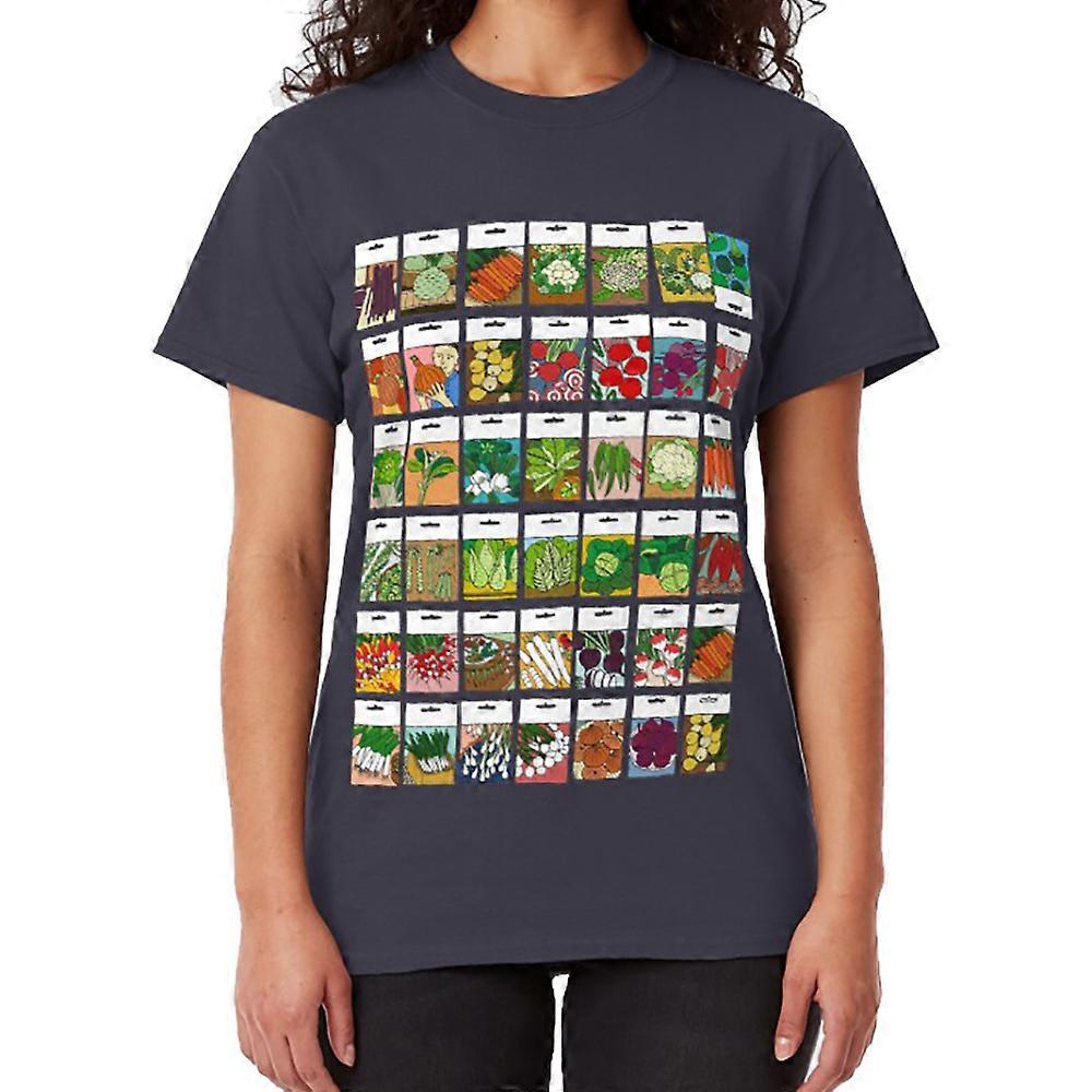 Vegetable seeds pattern T-shirt