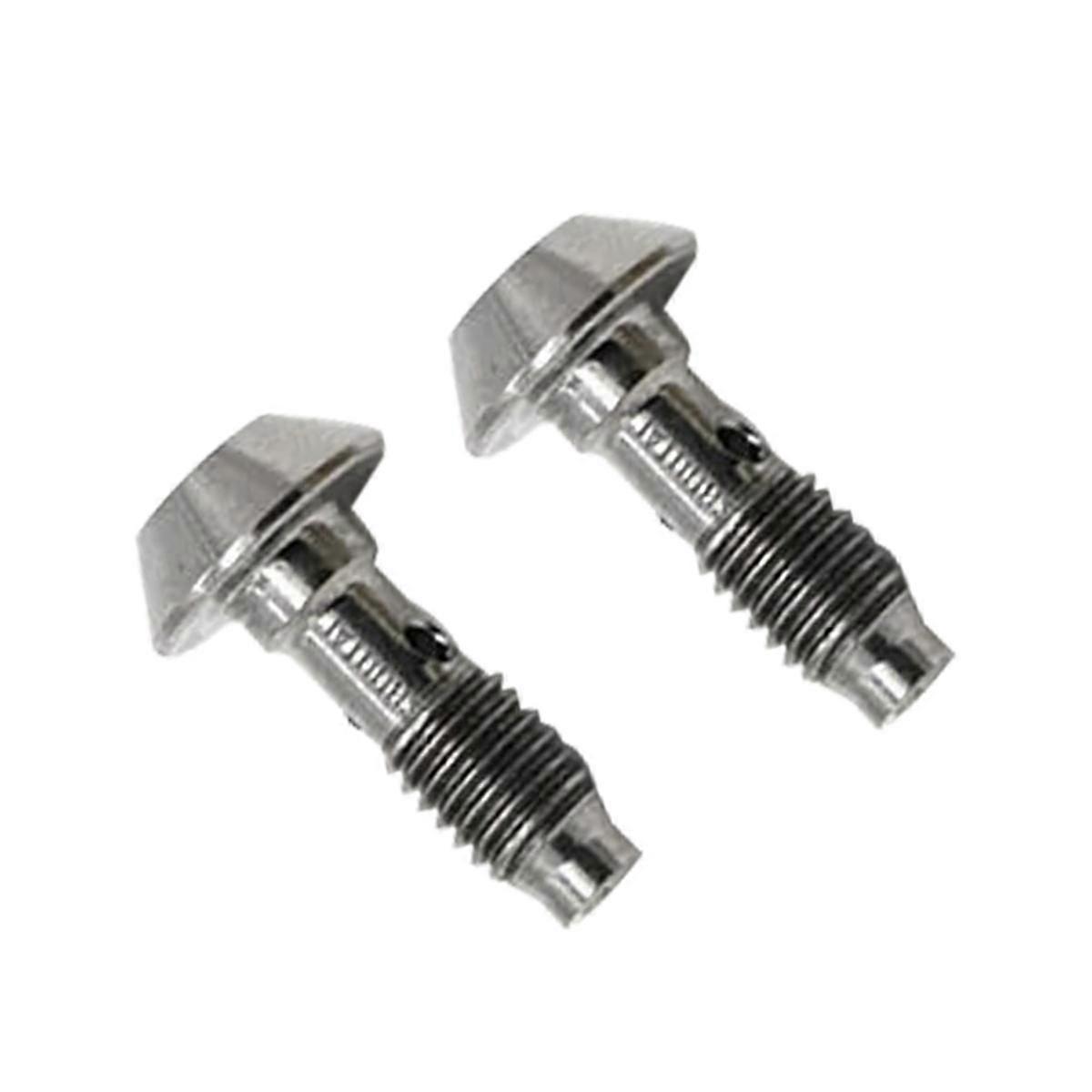 2Pcs Titanium Alloy Bicycle Five-Wire Body Screw Oil Brake Accessories for -Silver