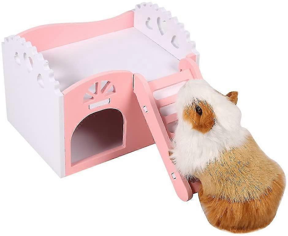 Pet Hamster Rat Guinea Pig Small Animal Castle Sleeping House Nest Exercise Toy 2 Layers With Stair Design