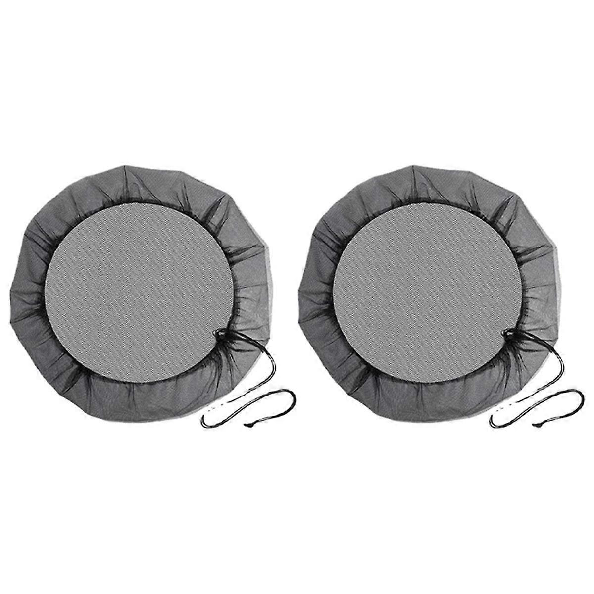 Mesh Cover for Rain Barrels with Drawstring, Netting Screen Cover for Rain Catcher Rain Water Catching System (Black)