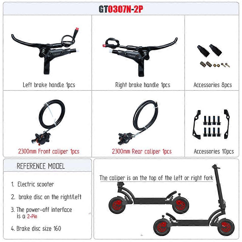 GT1 Accept Customization E-Bike MTB Scooter Split Long Oil Pipe Adjustable Price Right Disc Power Off Goodtaste Hydraulic Brake