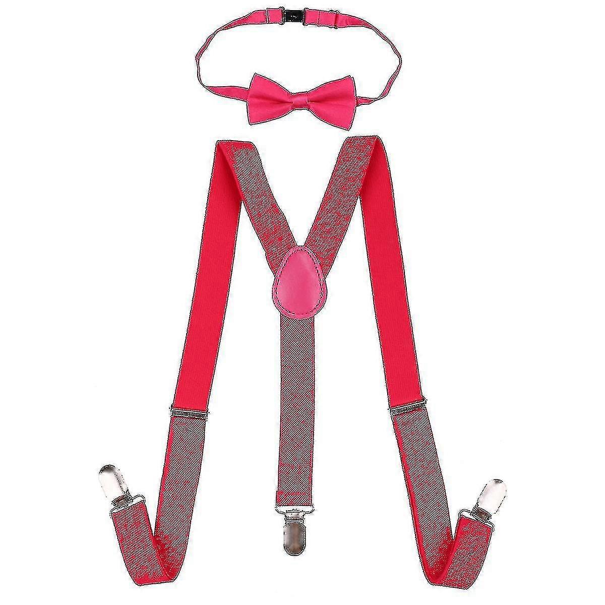 Kids Bow Tie And Adjustable Elastic Suspender Braces Compatible With Boys