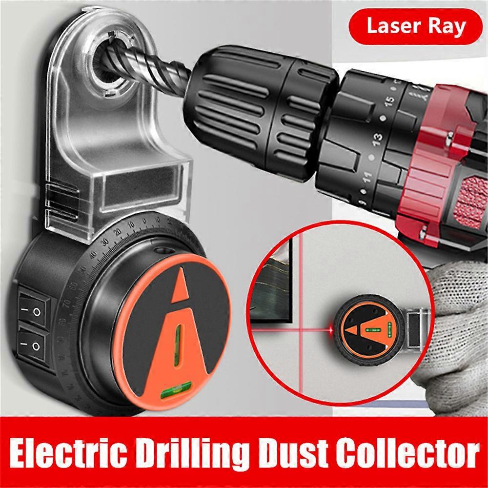 Electric Drilling Dust Collector 360 Laser Level 2 In 1 Wall Suction Vacuum Drill Dust Collector Dust Cleaning Tools