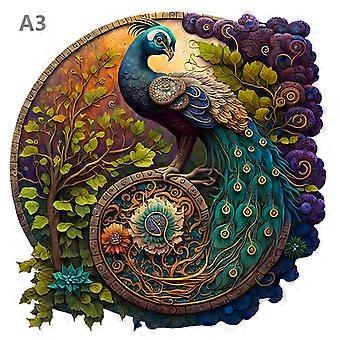 Adulto Animal Quebra-cabeça de Madeira Pavão Redondo e Pássaro Quebra-cabeça de Madeira Quebra-cabeça Infantil Brinquedo Festival Presente A3 A4 A5 Multi Tamanho Puzzle