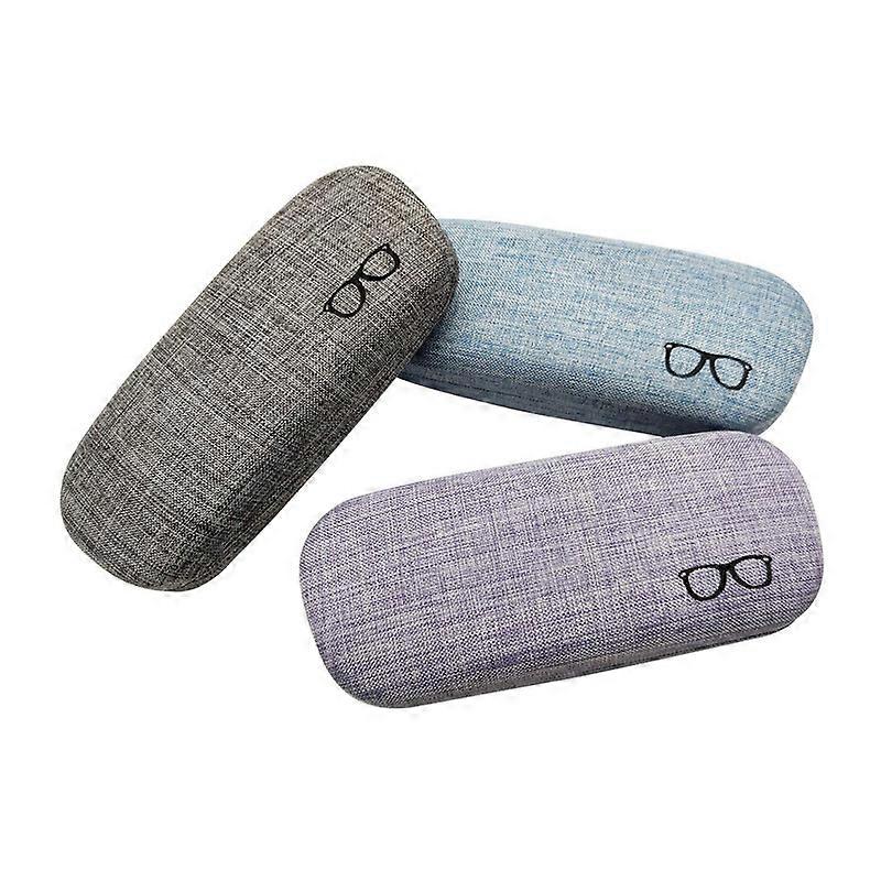 Hard Shell Eyeglasses Case Protector Linen Fabrics Large Glasses Case