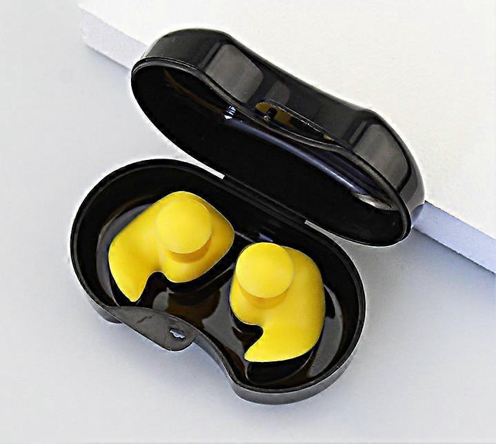 2 Pairs of Silicone Swimming Ear Plugs Yellow