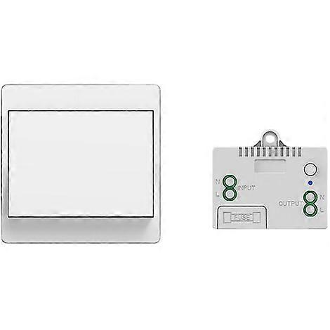 Mini Wireless Light Switch Kit, No Wiring No Battery Easy Installing (1 RF Switch and 1 Recevier)