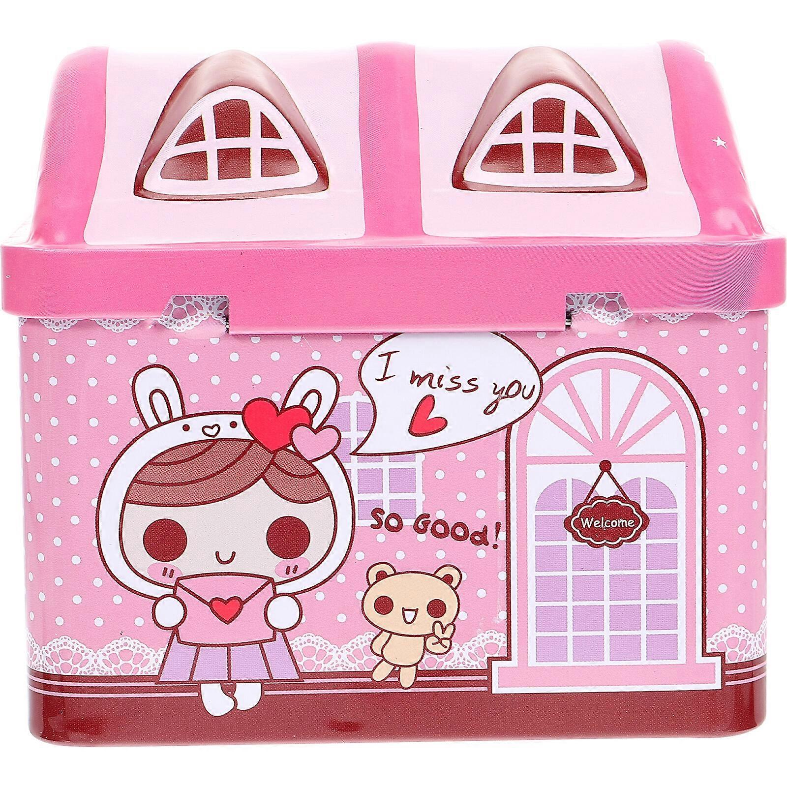 1Pc Cartoon House Saving Pot Unicórnio Banco de Moedas Adorável Pote de Dinheiro com Bloqueio
