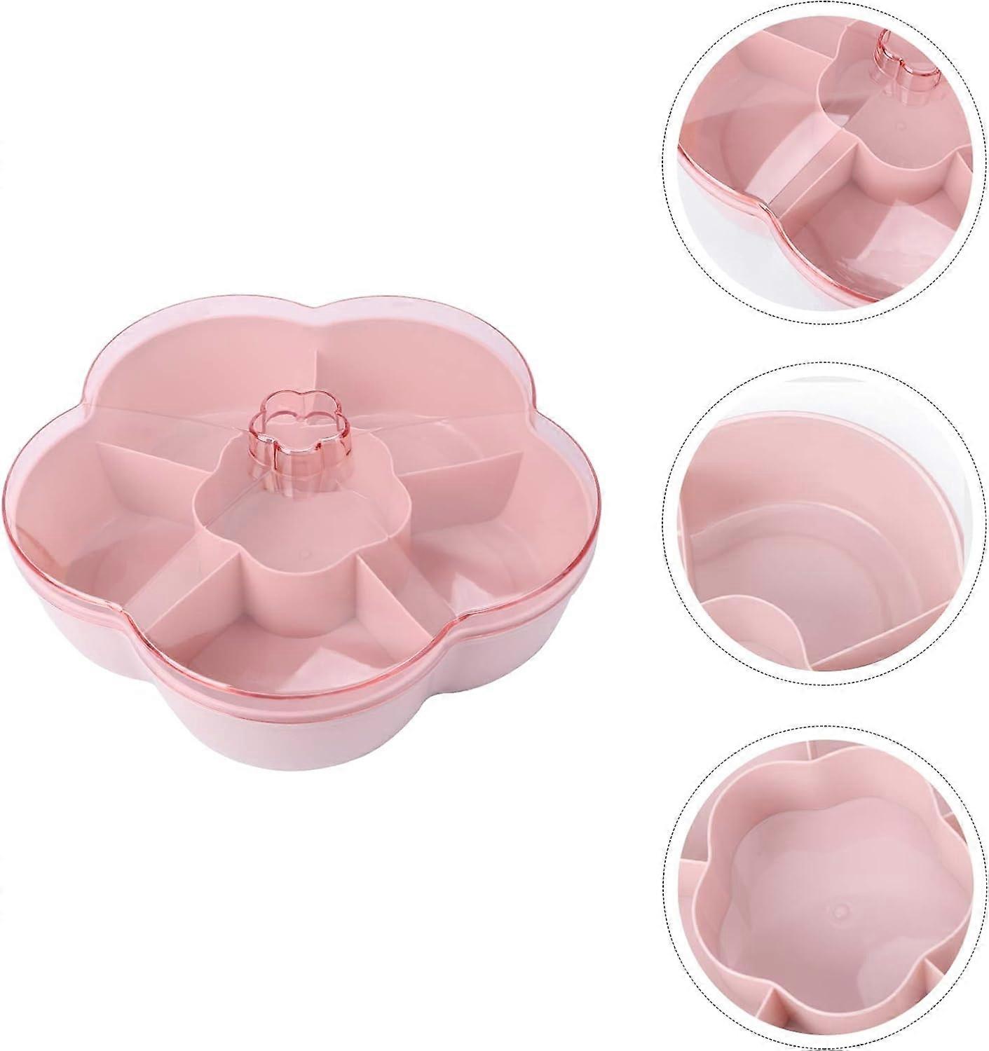 Plastic Serving Trays with Lid Candy Nut Serving Container Appetizer Tray 4 Compartment