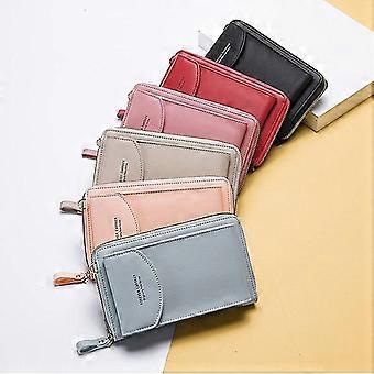 Damen Handytasche Pu Leder Umhängetasche Mini Wallet Geldbörse Clutch