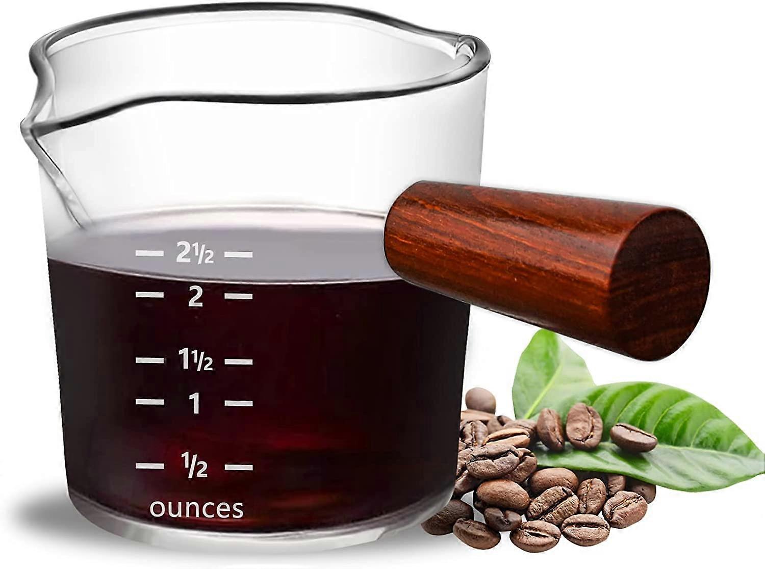 Espresso Shot Glass 2.5OZ Double Spouts Measuring Triple Pitcher Milk Cup