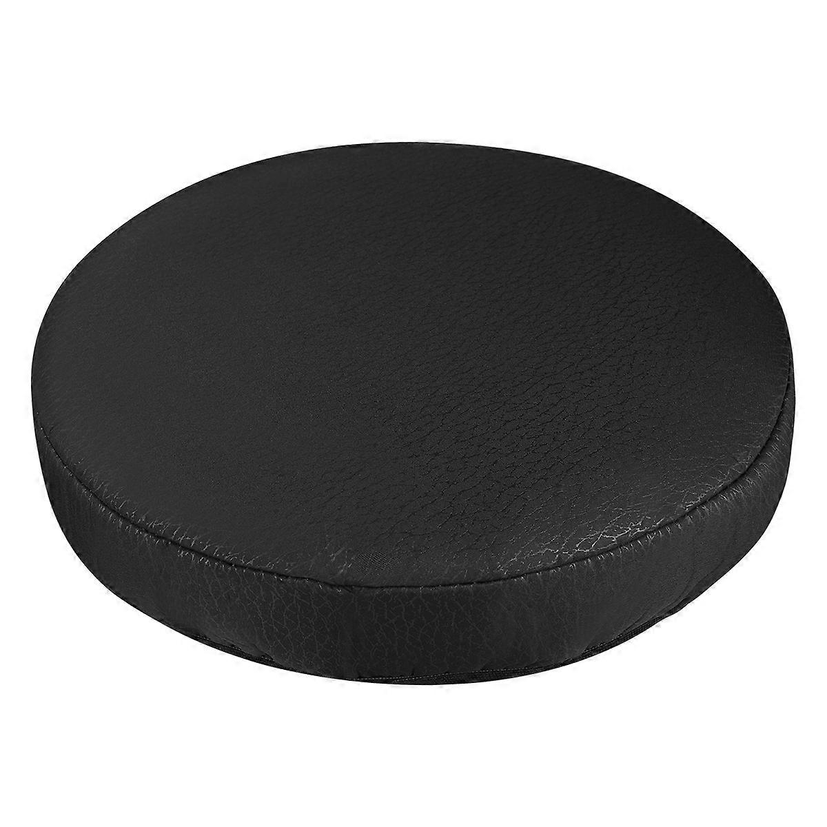 Tjock elastisk barstol sittdynfodral Praktiskt pallöverdrag runt stolskydd för hembutik - svart (diameter 35cm)