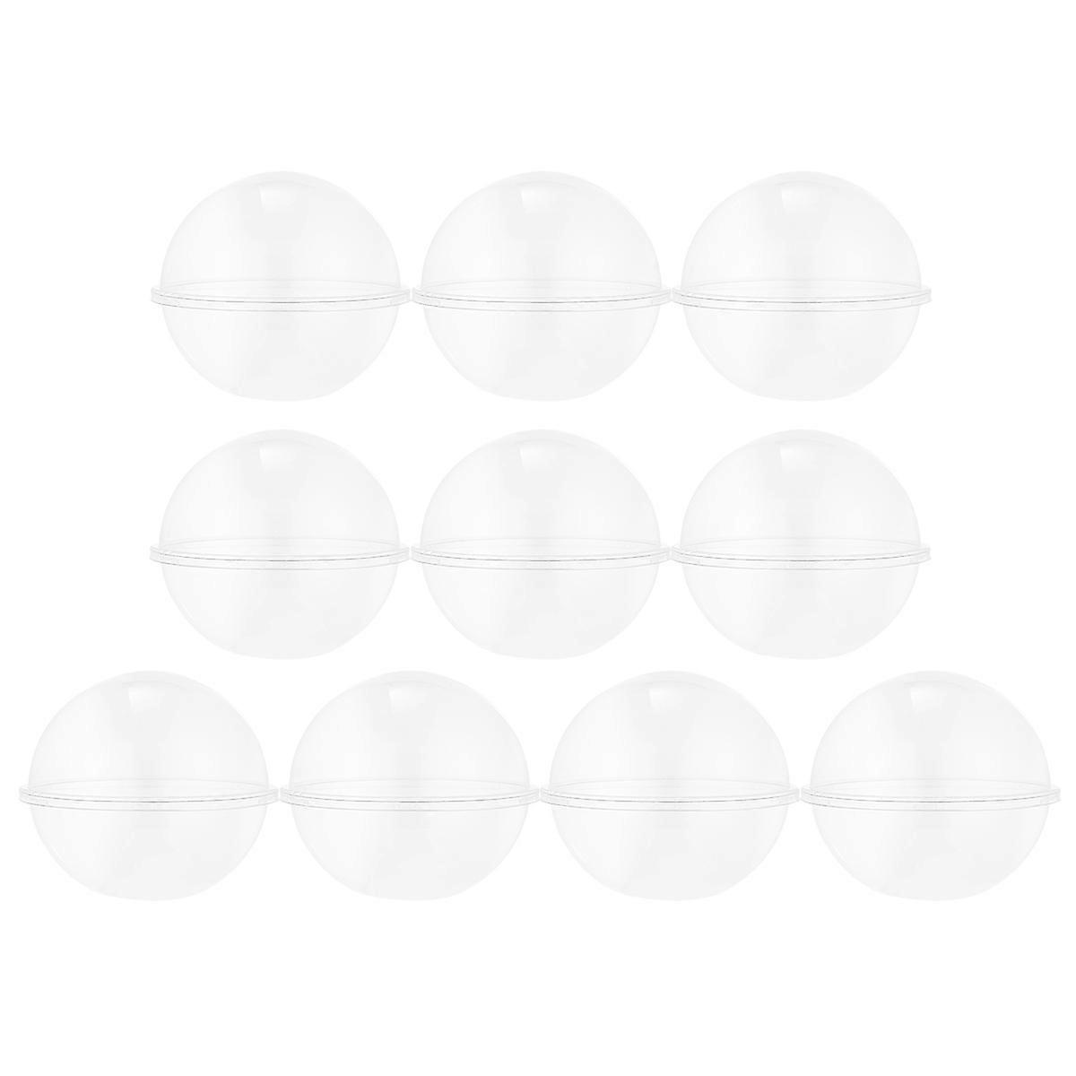 10pcs Transparent Plastic Cake Container Ball Shape Cake Container Portable Mousse Ball Round Cake Container (500ml Style)