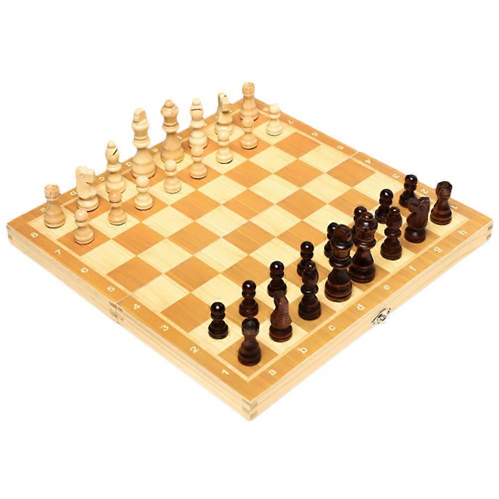 Developmental Toys Folding Chess Board Set Cartoon Travel Chess Wood Chess Board Folding Wooden Chess