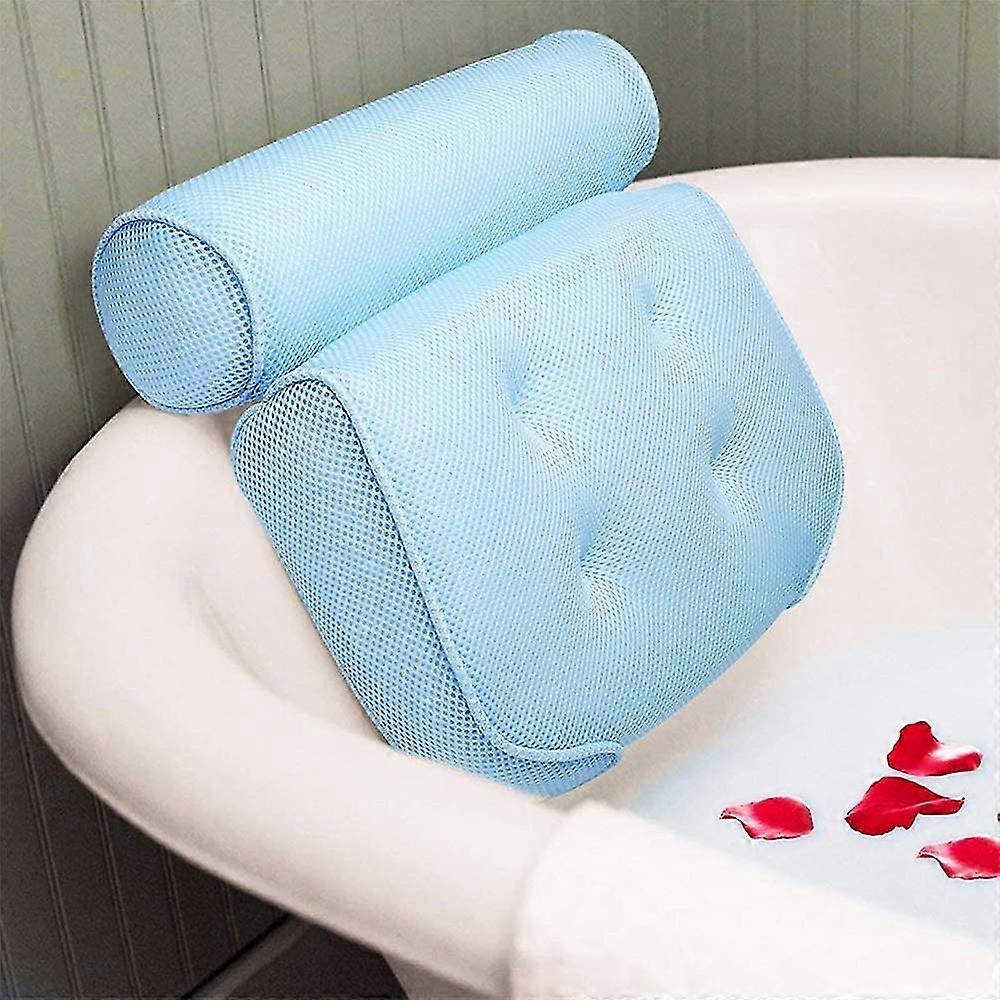 Bath Pillow With 6 Suction Cups For Spa, Head, Neck, Back And Shoulders