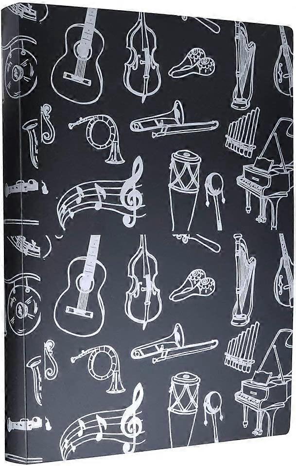 New,suitable Music Folder  A4  Size Sheet Music Folder Paper Documents Music Themes 40 Pocket Storage Folder