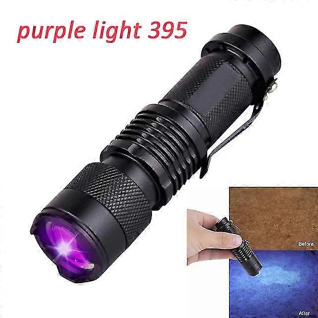 Violet 395 Nm Uv Flashlight Handheld Portable Uv Detector Fluorescent Agent Detection Violet Flashlight