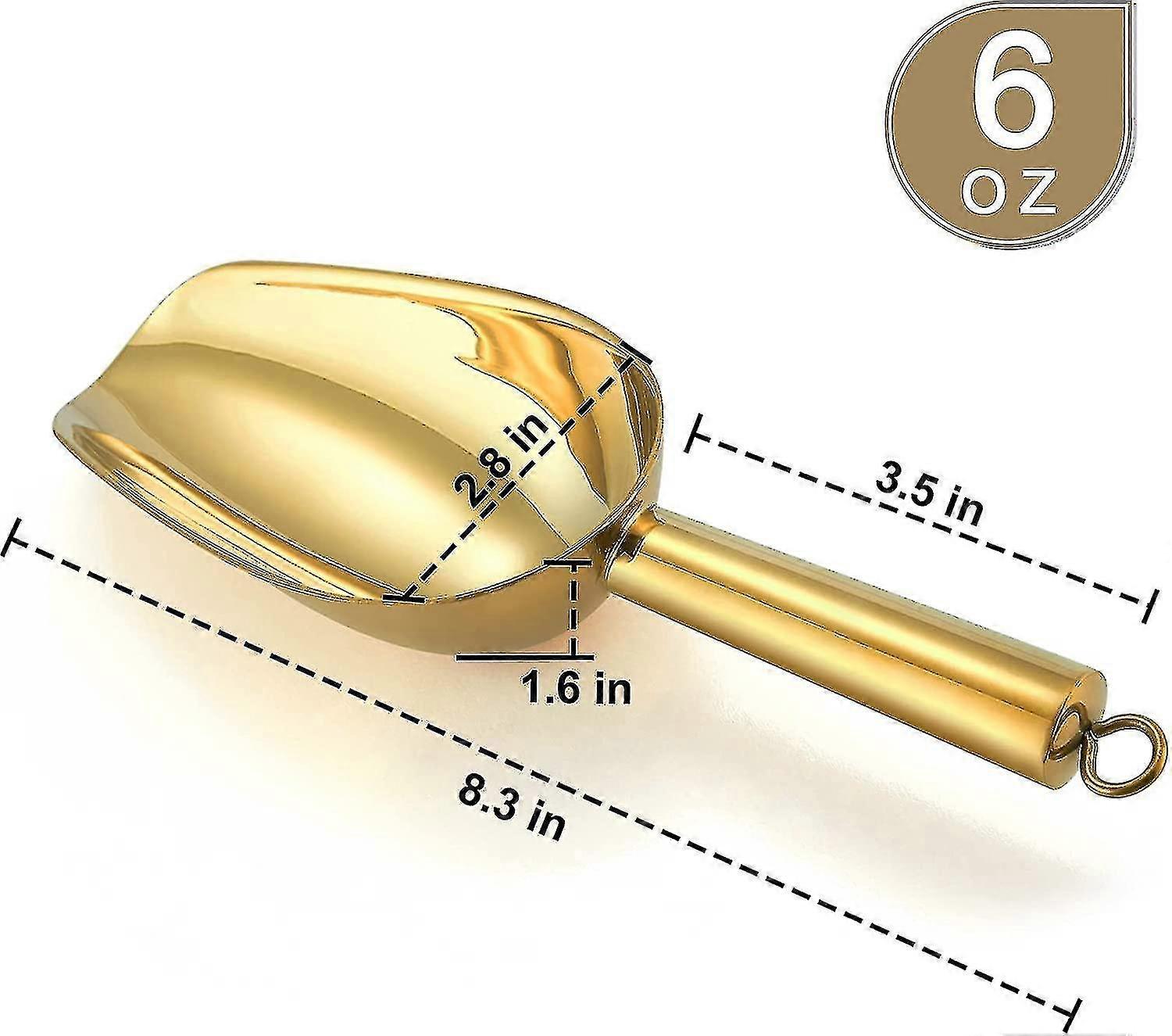 Small Ice Scoop , Stainless Steel Candy Food Flour Scoop, Utility For Kitchen Garden Bar Wedding Ba