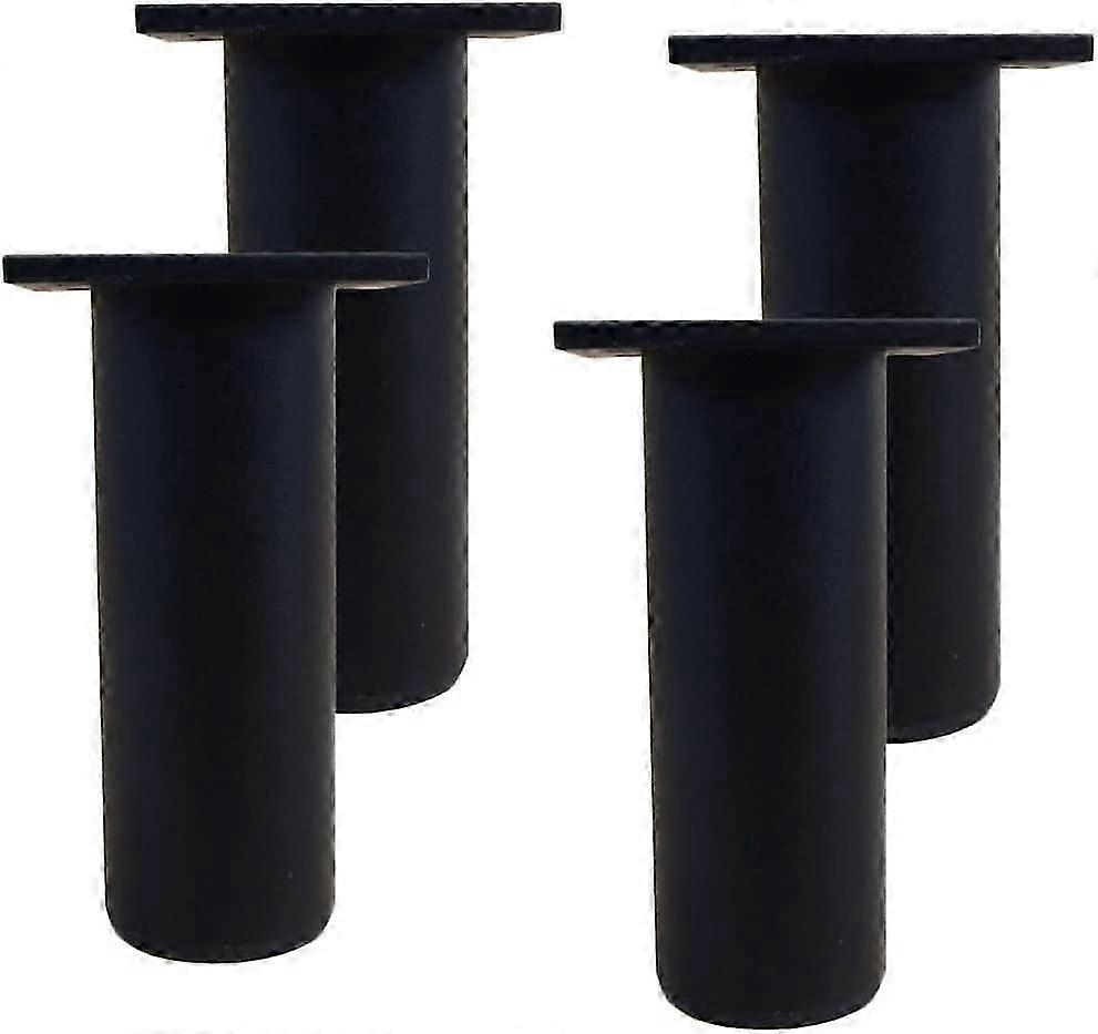 طقم من 4 أرجل أثاث مطبخ من الألومنيوم - قابل للتعديل - دائري - سعة الحمولة 100 كجم - 12 سم - أسود