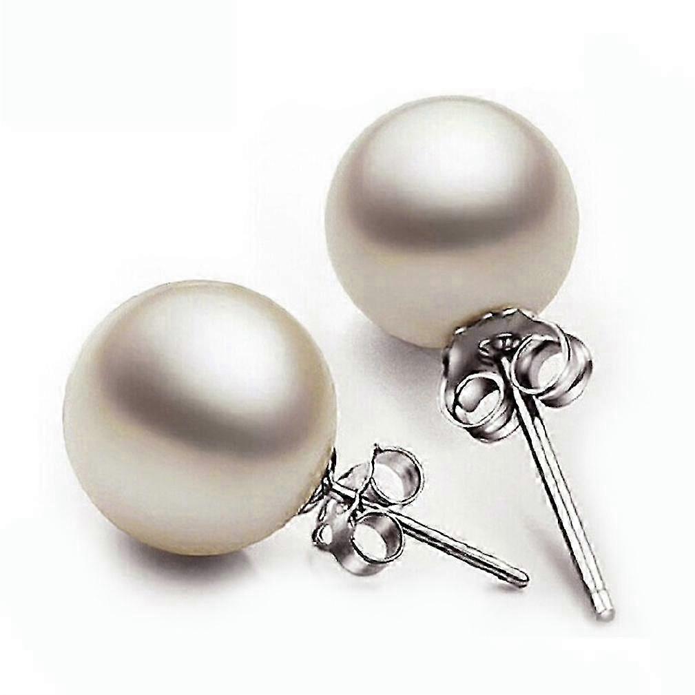 Ear Studs Artificial Pearl Auricular Needle Silver Earrings for Wedding