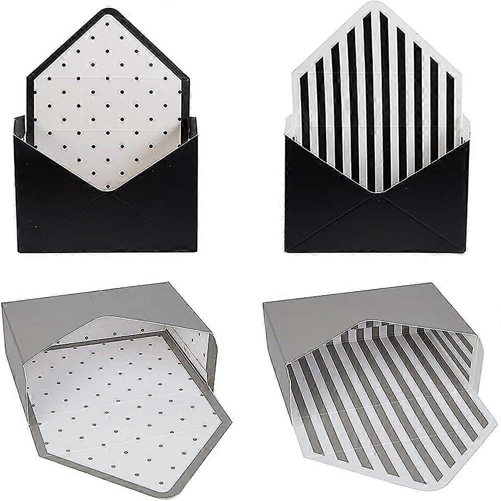 Envelope Gift Boxes Folding Floral Bouquet Paper Boxes Polka Dot & Striped Pattern Mixed Color 20x30x0.7cm Unfold: 35.5x27x0.2cm