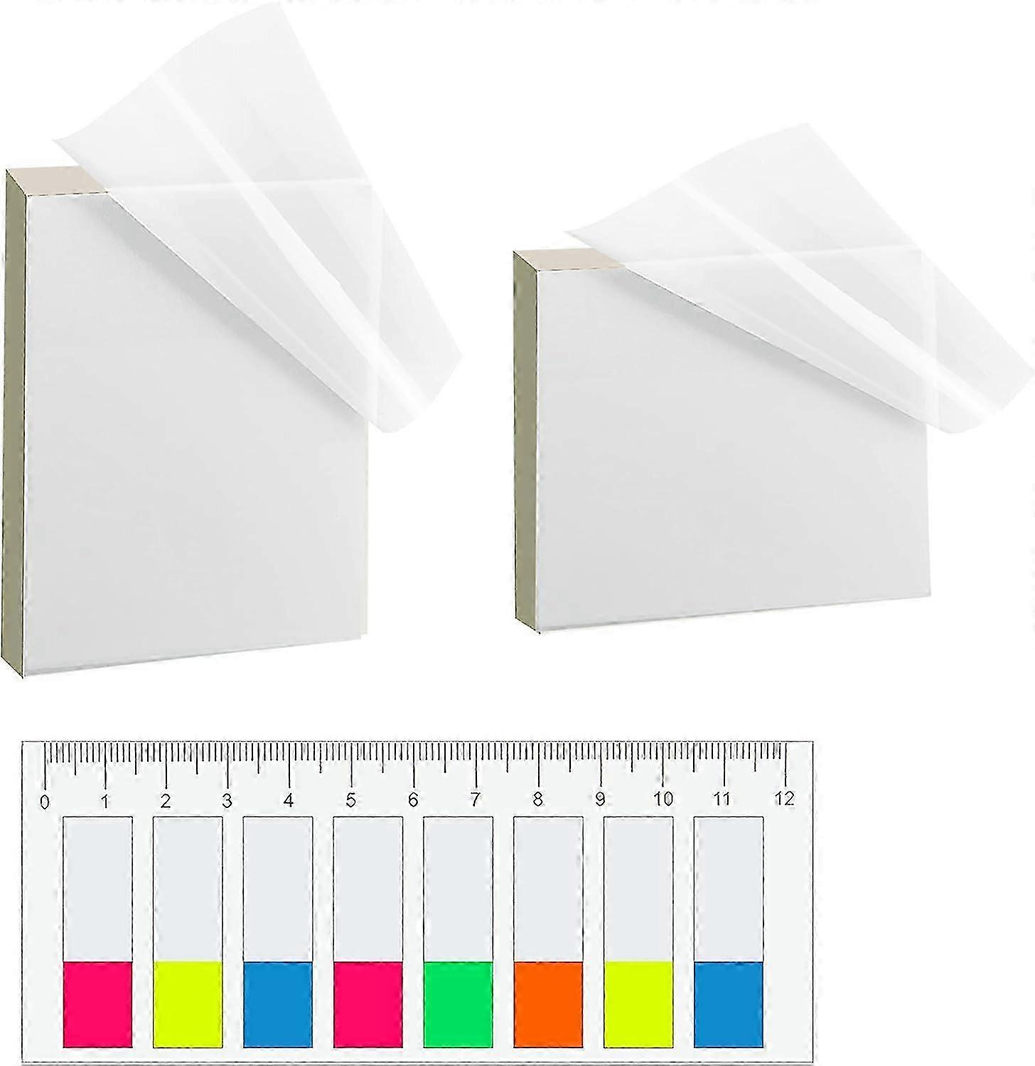 Transparent Sticky Notes Set - Clear Book Tabs and Self-Stick Notes (260 PCS, Translucent)