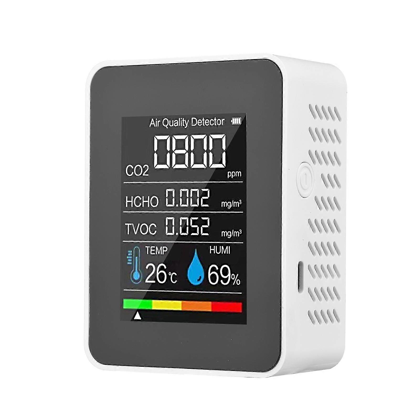 Multifunctional 5in1 Co2 Meter Digital Temperature Humidity Tester Carbon Dioxide Tvoc Hcho Detector Air Quality Monitor