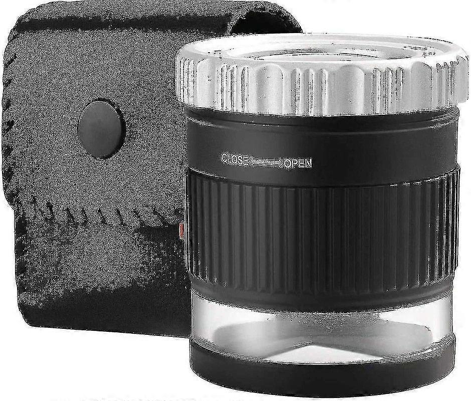 30x Loupe Magnifier With 6 Led Light,foldable Adjustable Focal Length