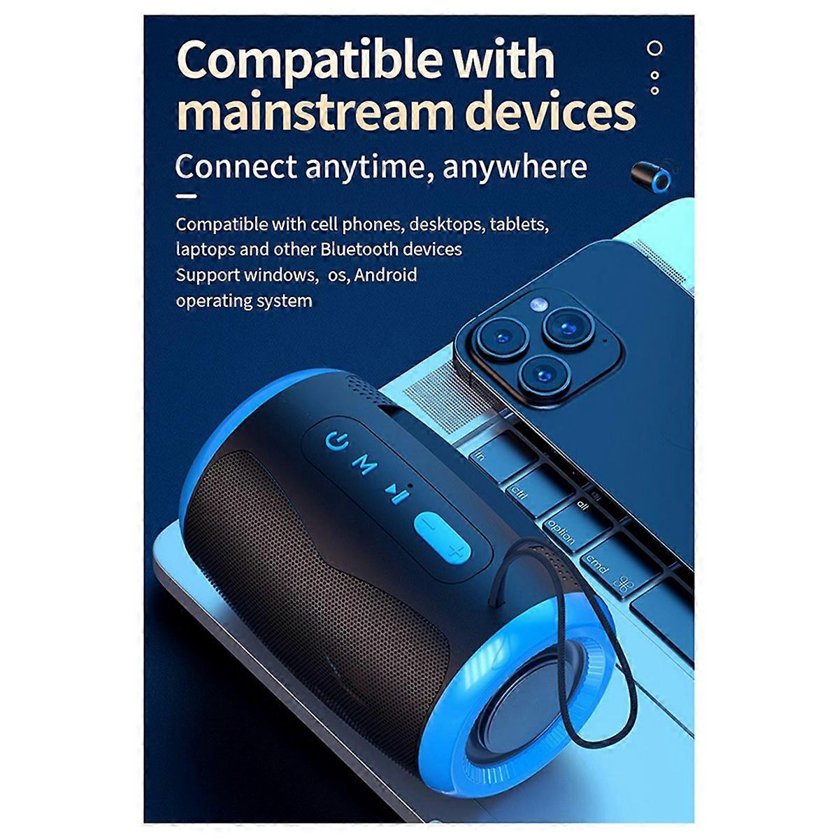 Portable Speaker Wireless Bluetooth Speakers with 5.3 Stereo FM/SD/USB Disk/Aux Modes Waterproof fo