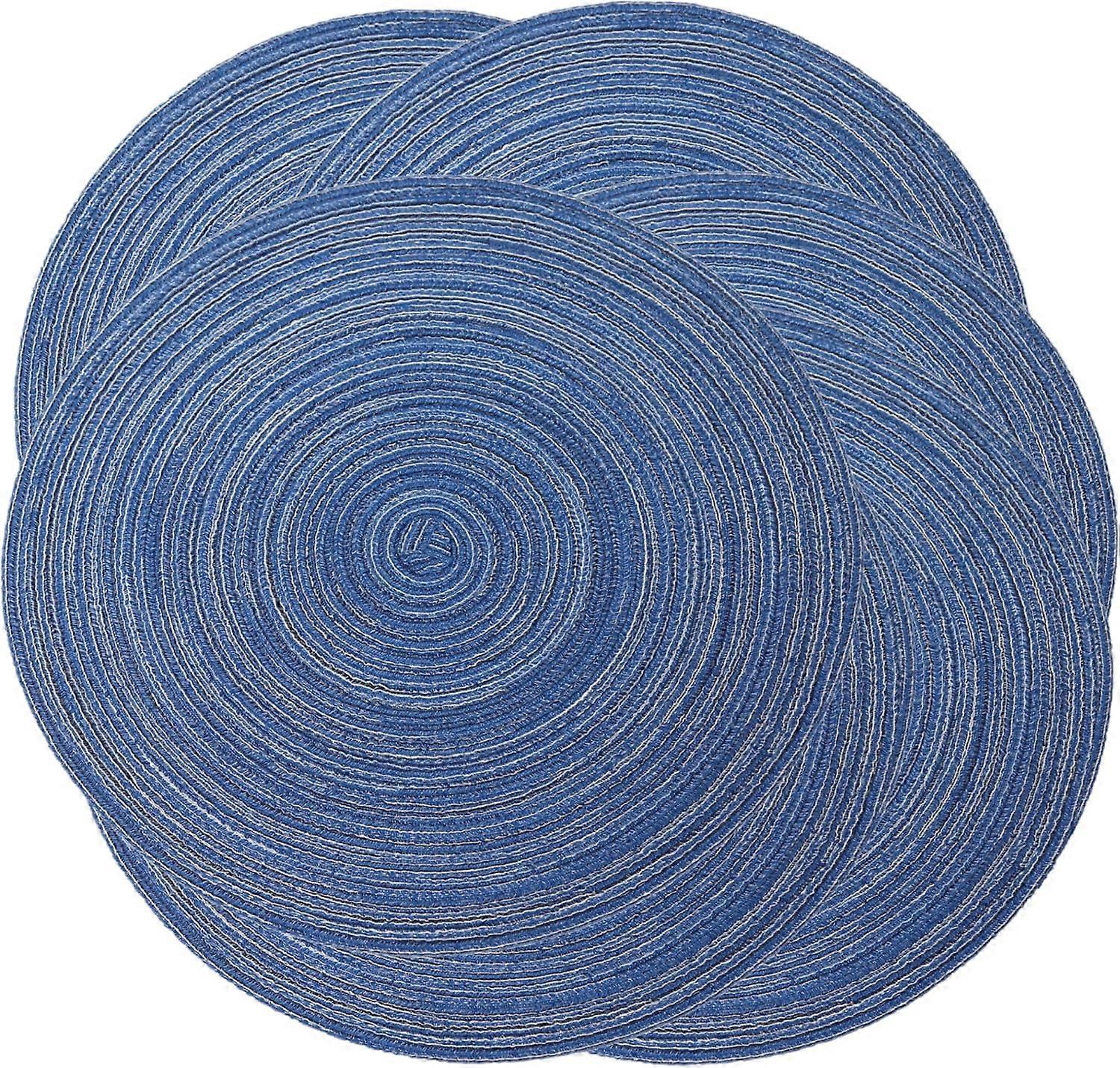 Round Braided Washable Design Placemats for Kitchen Table Events 15 Inch