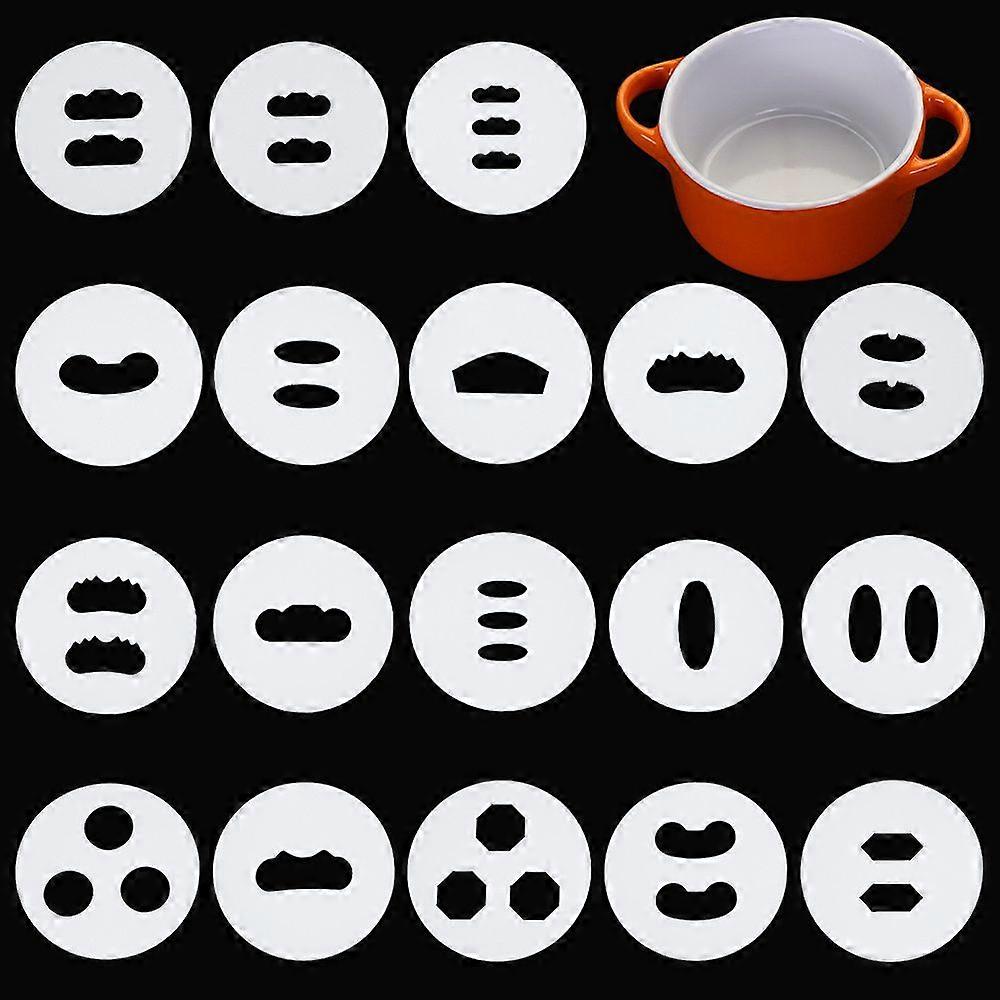 1 Set Acrylic Clay Handle Setter Flat Round White 56.5x3mm 18pcs/set