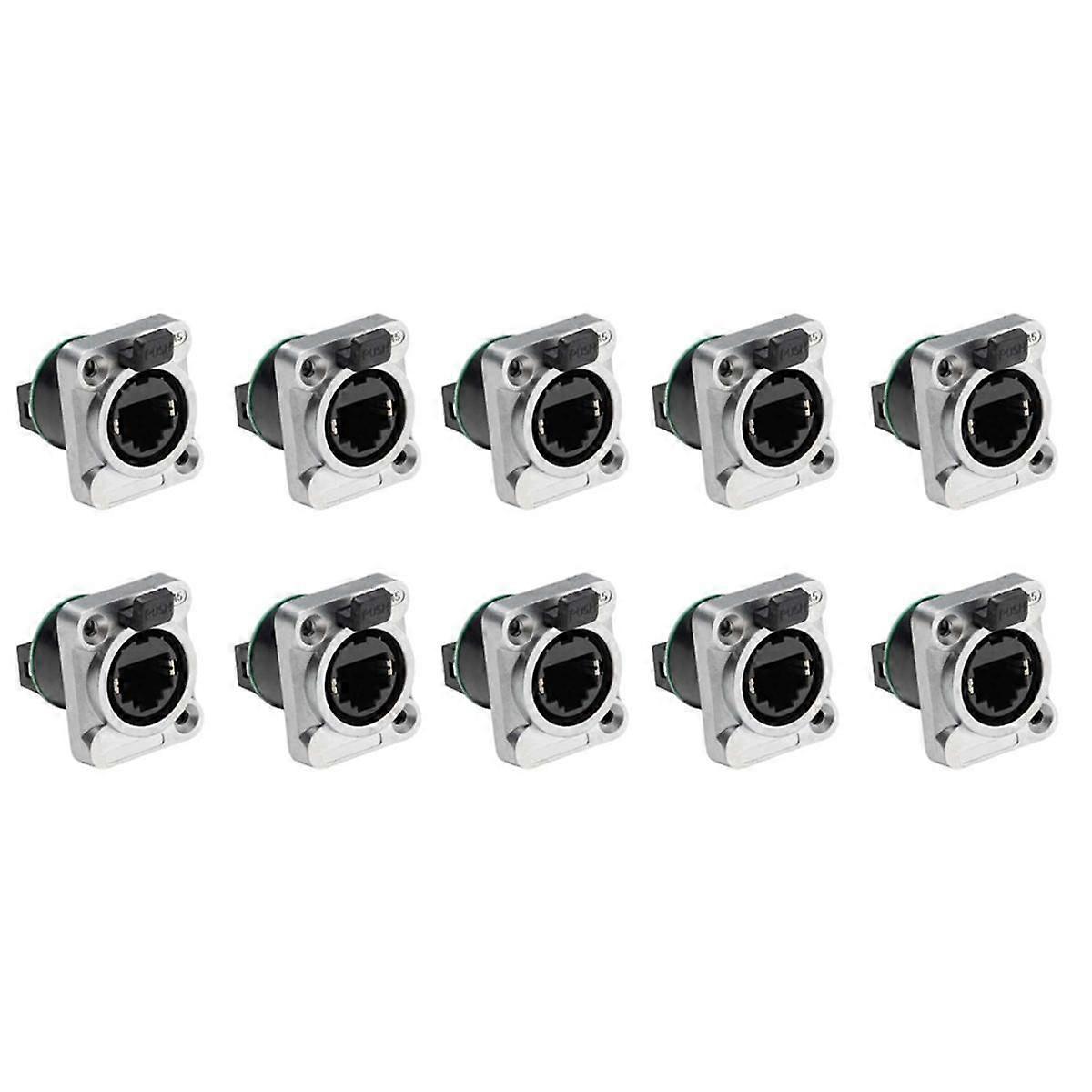 10PCS Ethernet Rj45 Chassis Socket NE8FDP Ethernet Pass Through Connector IP65 Waterproof A
