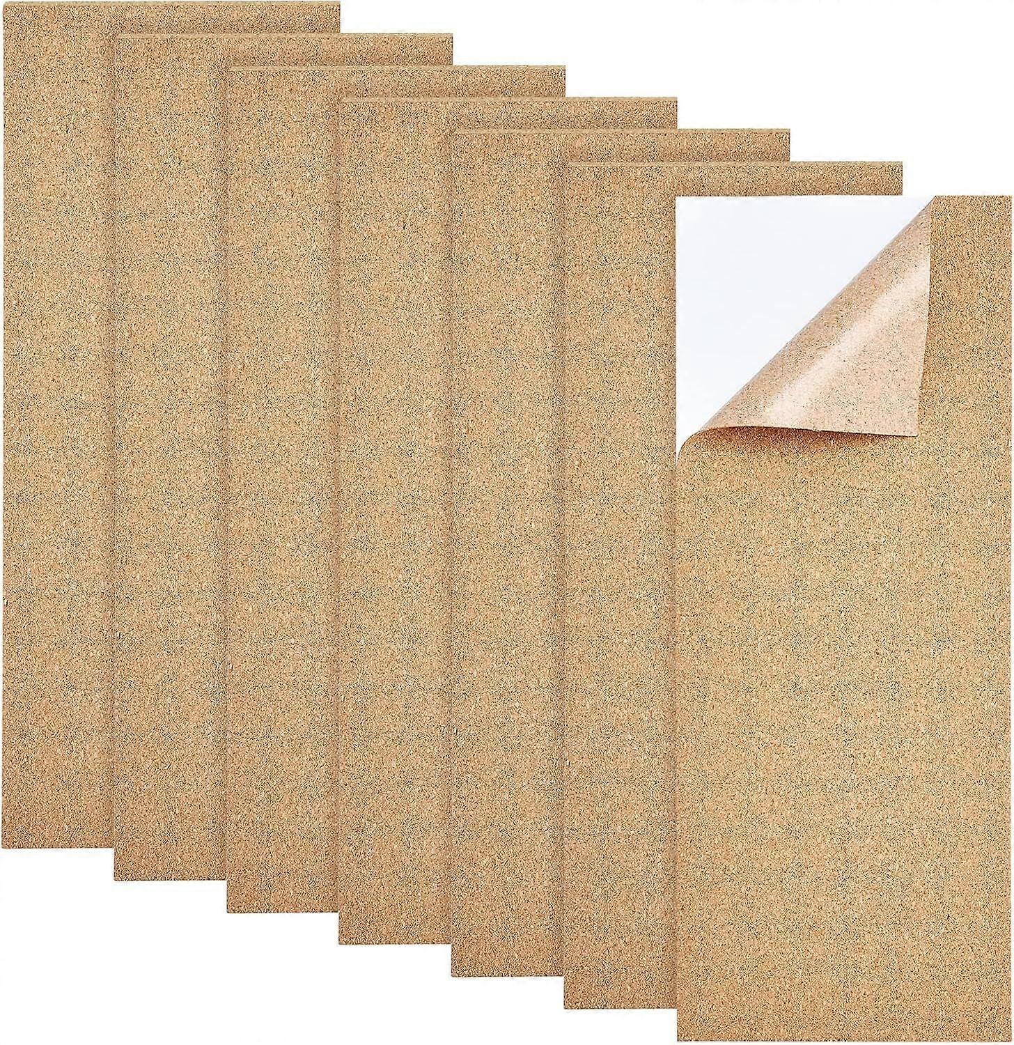 7 Sheets 13.8x5.5 Inch Self-Adhesive Cork Sheets Cork Tiles 1mm Thick Cork Mats for Coasters and DIY Crafts