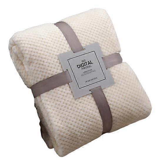 Winter Warm Mesh Flannel Pineapple Grid Soft Sofa Bed Carpet Conditioner Blanket