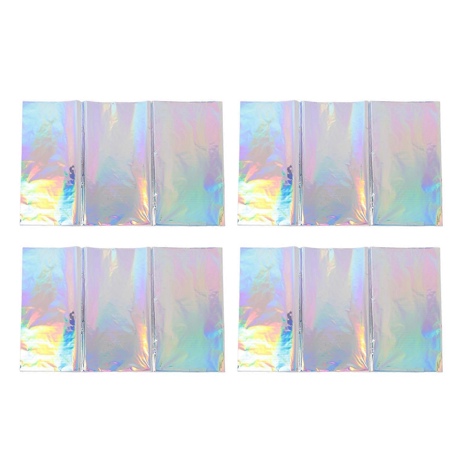 4pcs Iridescent Tablecloth Shiny Disposable Laser Table Covers Rectangular Plastic Holographic Table