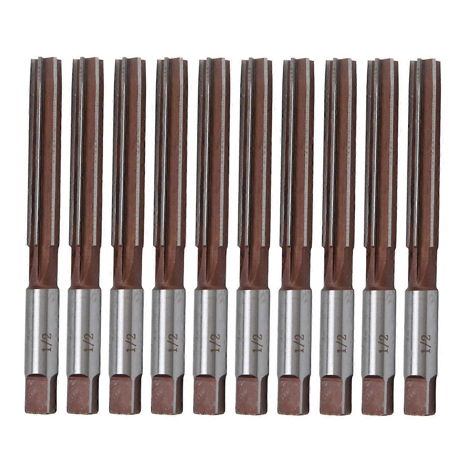 10 Stück Handreibahle 6 Klingen 1/2 Zoll 9SiCr Reibwerkzeug-Set Kit für Kunststoff Holz Metall