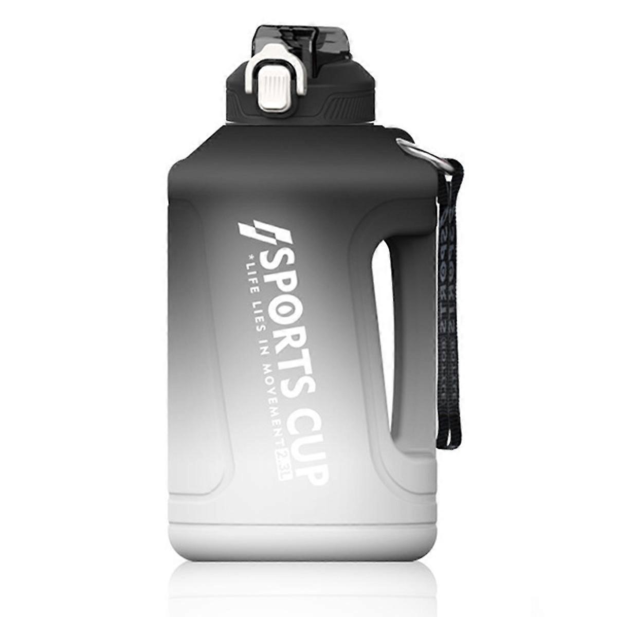 1.8L Half Gallon Water Bottle with Straw and Time Marker