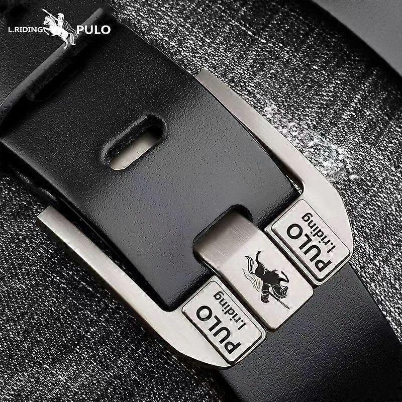 Men's Leather Belt with Automatic Buckle and Pure Cowhide