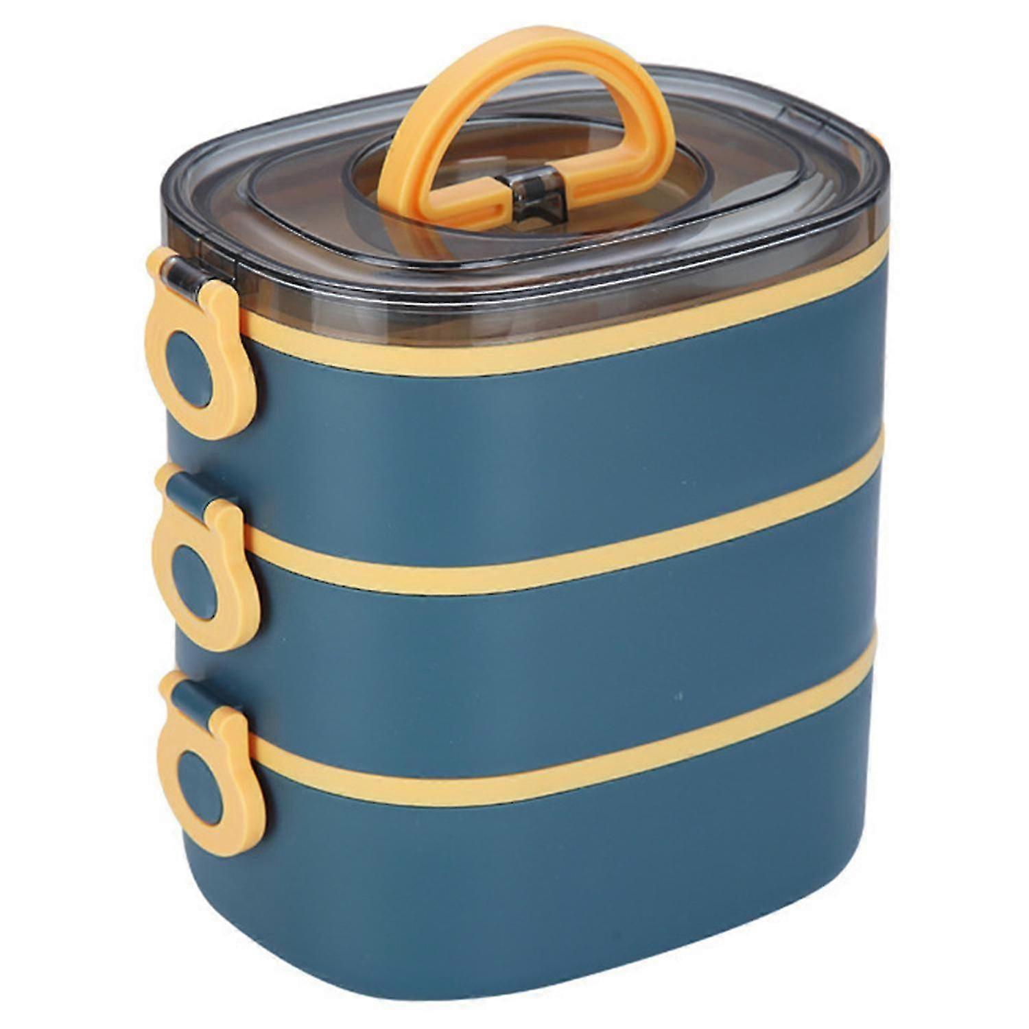 2800ML Lunch Box Three Layer Large Capacity Portable Handle Food Grade School Students Bento Food Co