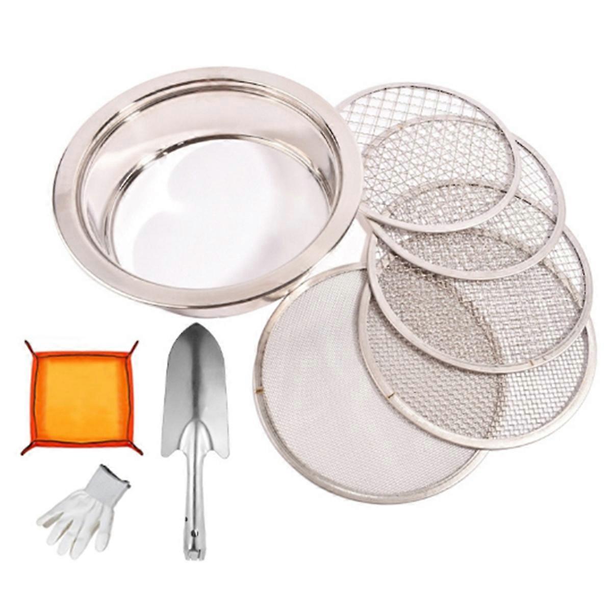 Soil Sifter for Rocks,Compost Sifter with 5 Replaceable Mesh, Dirt Sifter for Gardening Soil Weed Sand Cat Litter Bonsai