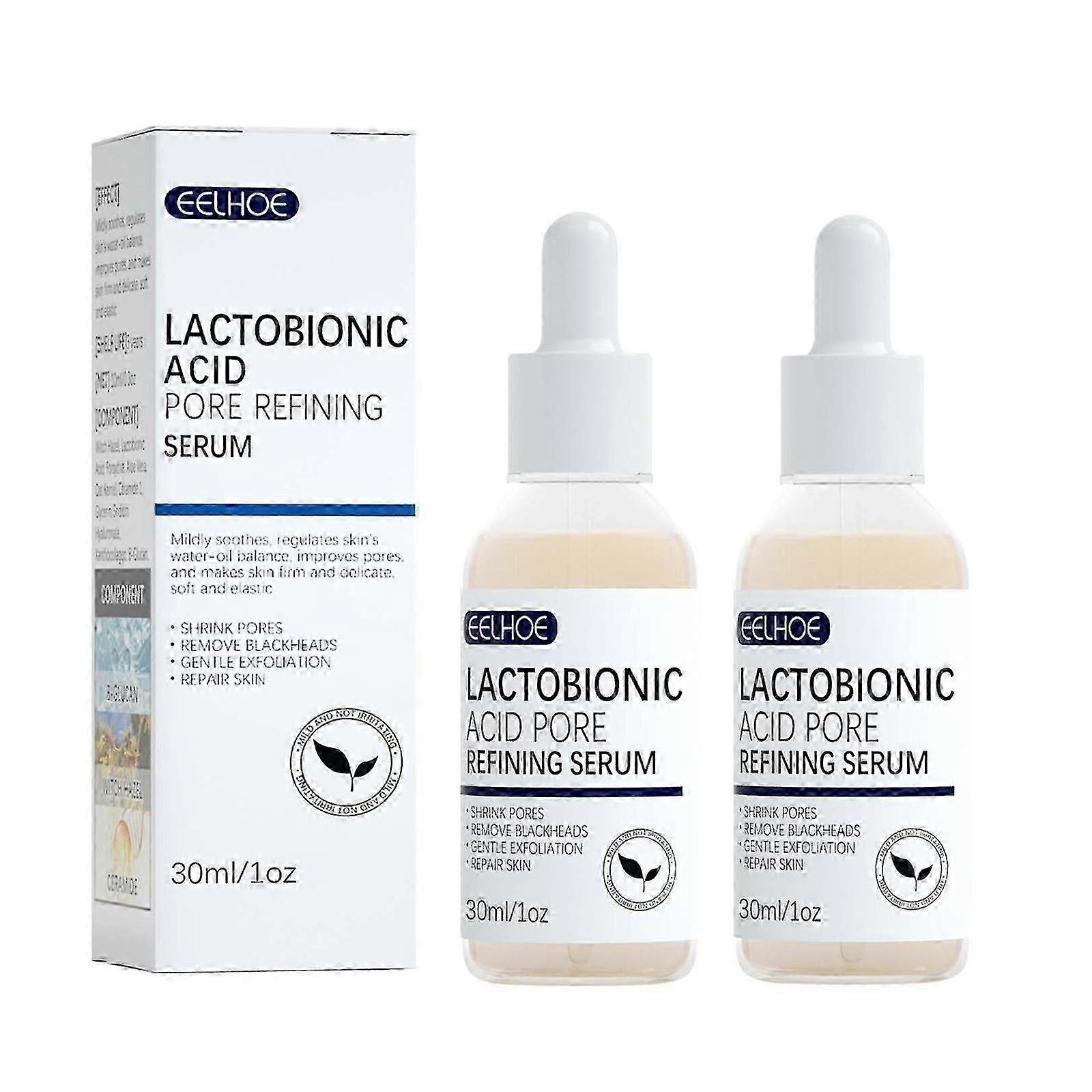 - 2pack Lactobionic Acid Serum, Zero Pore Instant Perfection Essence, Wrinkle Reducing Essence, Anti-aging Skin Fac