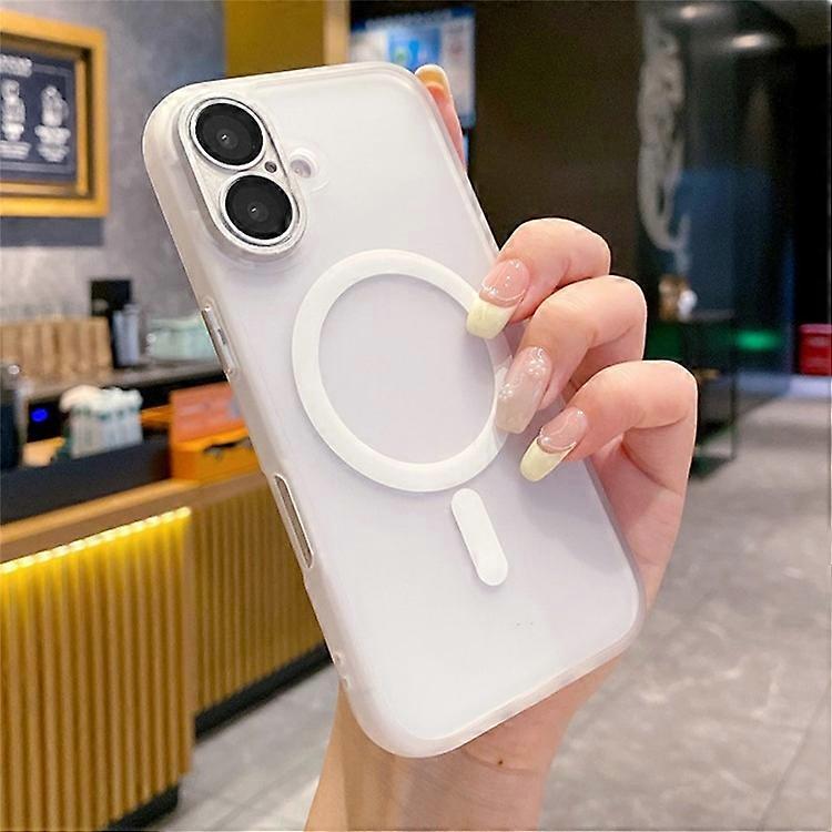 Compatible For iPhone 16 Plus Magnetic Case with Lens Film / Detachable Lens Frame Hybrid Phone Back Cover