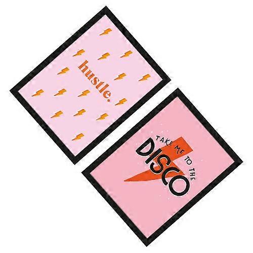 Hertiginnan Plum Hustle/Take Me To Disco Inramat Print Set (2-pack)