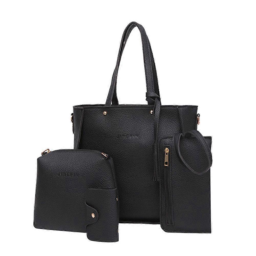 Litchi Pattern Four-piece Set Mother and Child Bag Crossbody Shoulder Handbag