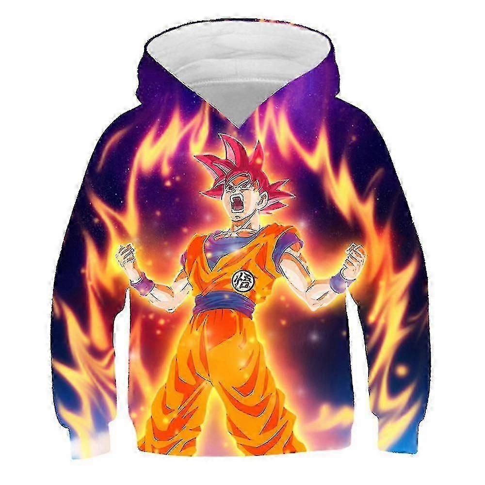 キッズボーイズガールズドラゴンボールパーカースポーツ長袖スウェットシャツフード付きプルオーバートップス5-10年