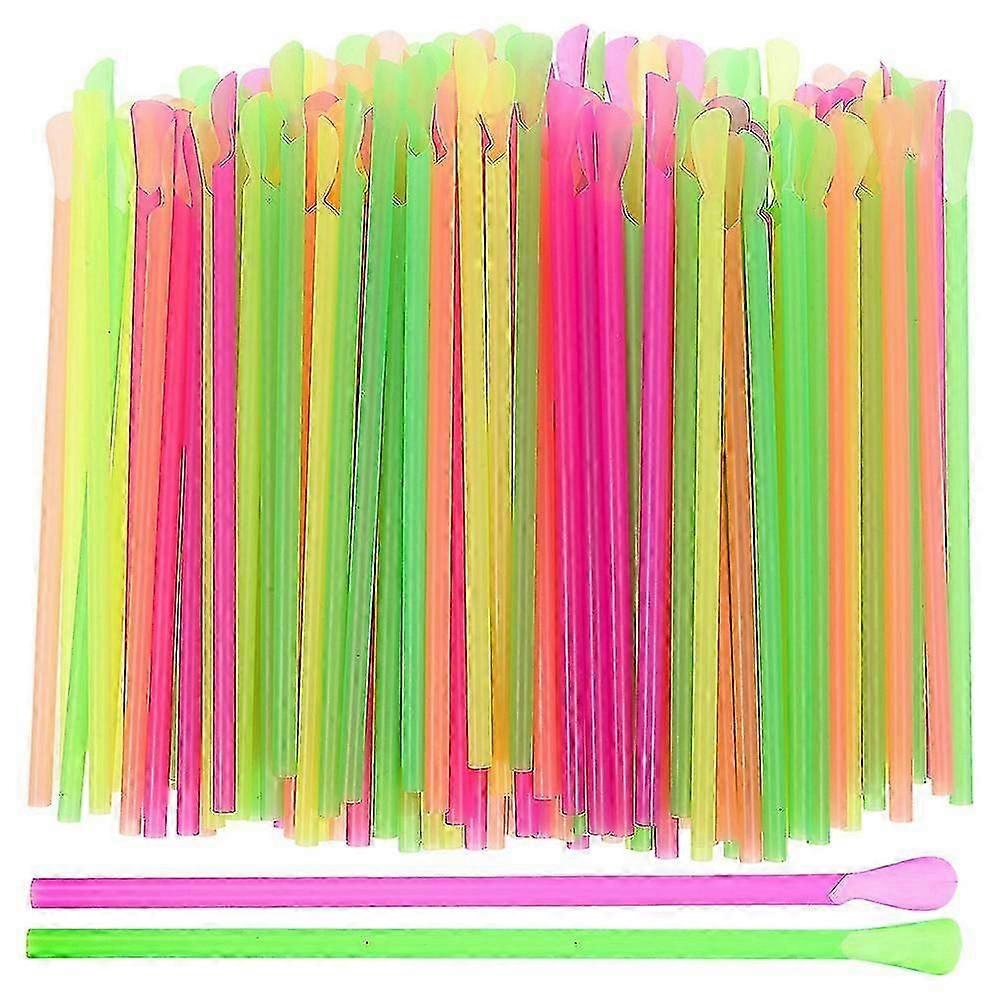 400pcs καλαμάκια κουταλιού Καλαμάκια Slushie καλαμάκια κουταλιού καλαμάκια μίας χρήσης καλαμάκια ποτών για τους κώνους πάγου fg2025031701355